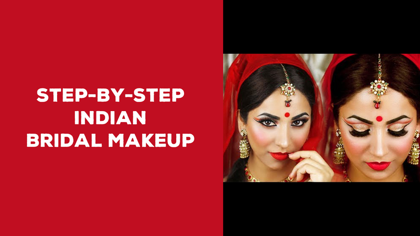 Step-by-Step Indian Bridal Makeup (Gold Cut Crease with Glitter)