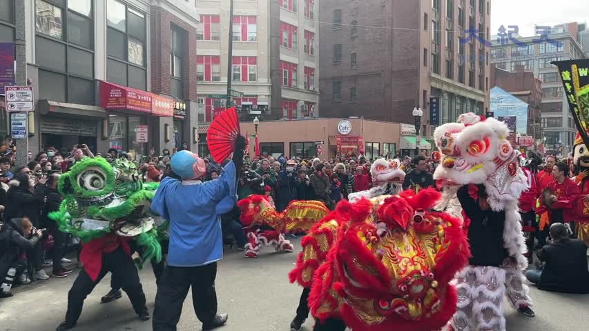 1/29 Boston Chinatown's 2023 Lunar New Year lion dance! 波士頓華埠舞獅賀歲！