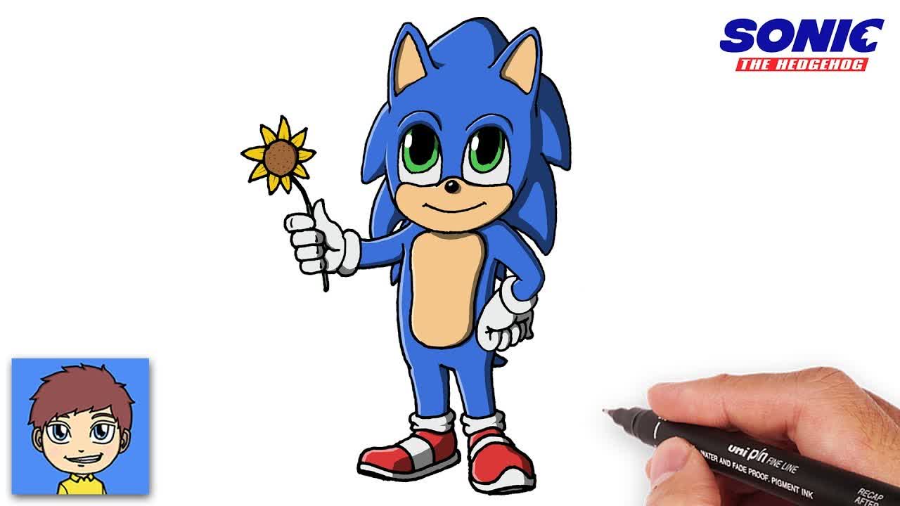 How to Draw Baby Sonic Step by Step - Sonic the Hedgehog - #Stayhome and draw #withme