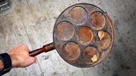 I Found Rusty Cast Iron Pan from Trash and Restored It