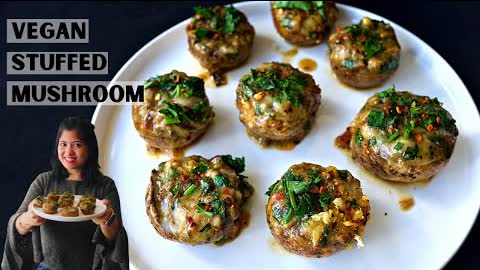 The ULTIMATE Vegan Stuffed Mushroom - Easy Recipe