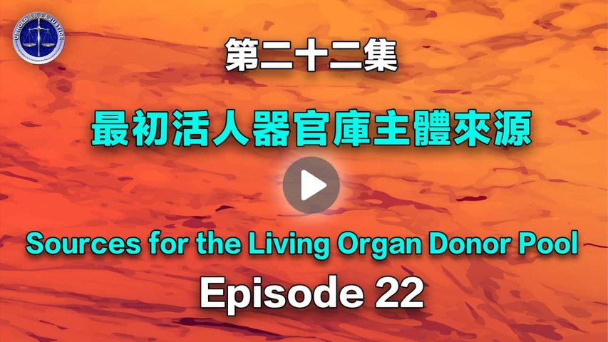 【鐵證如山系列講座】 第22集 最初器官活人供體庫主體來源   Episode 22_ Sources for the Living Organ Donor Pool