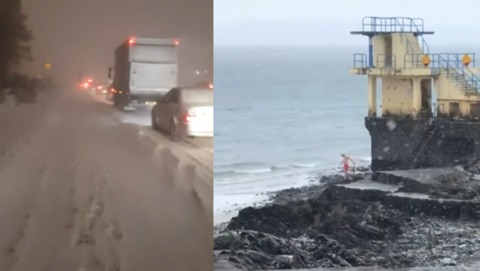 Swimming in the Sea as 'Beast from the East' Cold Snap Grips Ireland