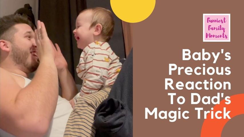 Baby's Precious Reaction To Dad's Magic Trick