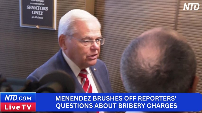 Menendez Brushes Off Reporters' Questions About Bribery Charges