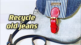 Recycle old jeans into a Sling Bag 【Time lapse】