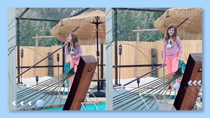 A Hidden Camera Caught Talented Girl Sing Passionately While Cleaning The Pool