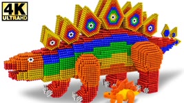 Amazing Magnet Stegosaurus - DIY Dinosaur with Magnetic Balls (ASMR) | Stegosaurus vs T Rex