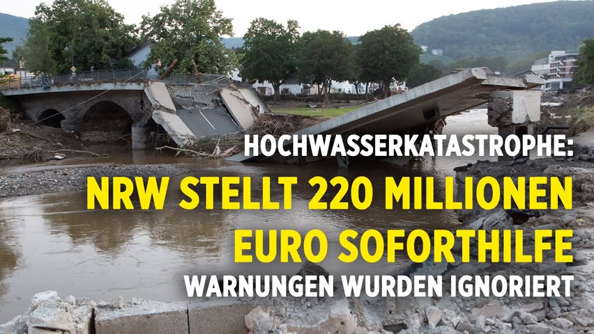 Hochwasserkatastrophe: NRW stellt 220 Millionen Soforthilfe – Helfer und Bauern weiter vor Ort