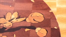 The Sakura cutting board. CNC Woodworking. Wood inlay. Cnc inlay