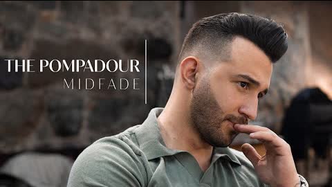 THE POMPADOUR - MID FADE. Mens Hairstyling