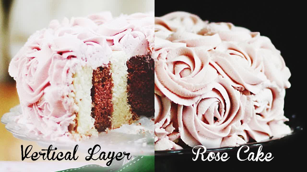VERTICAL Layer Rose Cake ("Surprise Inside" Tutorial)