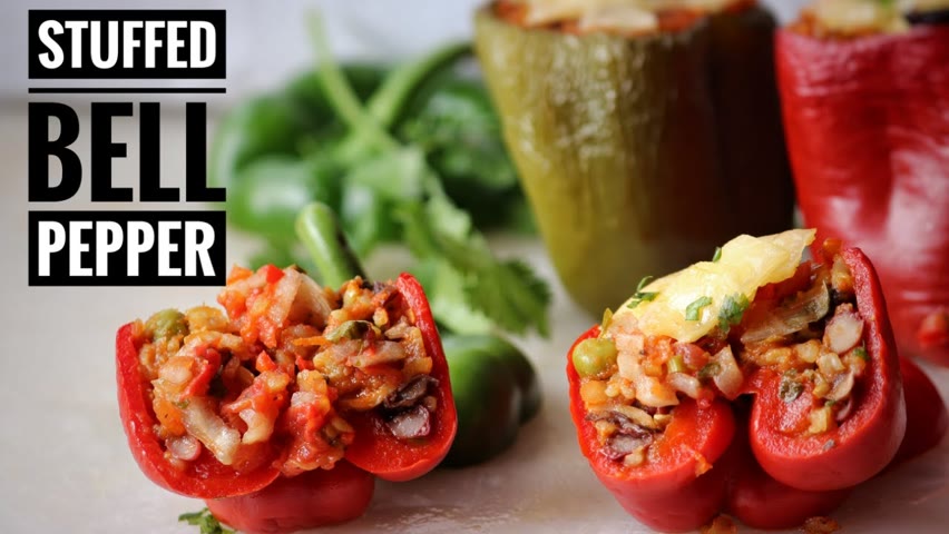 Stuffed Bell Pepper Easy Vegan Recipe
