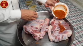 Spicy Roast in Tandoor | Amazing Lamb Roast in Tandoor subtitles