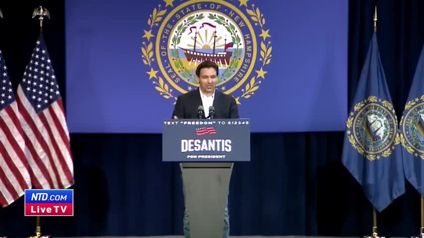 LIVE: DeSantis Campaigns in Manchester, New Hampshire, a Early Voting State