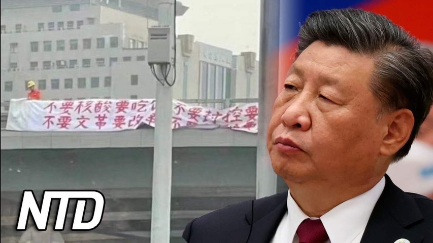 En hjälte - Demonstranter stöder Kinas Bridge Man