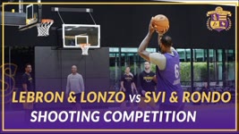 Lakers Practice:  LeBron & Lonzo vs Svi & Rondo vs Coach Miles & BShaw Shooting Competition
