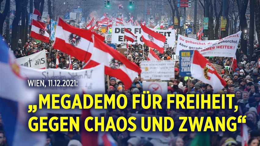 "Nein zum Impfzwang" – Zehntausende Menschen demonstrieren bei FPÖ-“Megademo“ in Wien