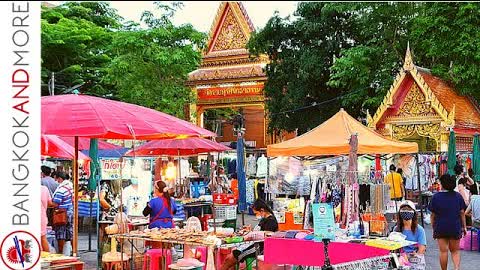 BANGKOK Temple Market | STREET FOOD And More...