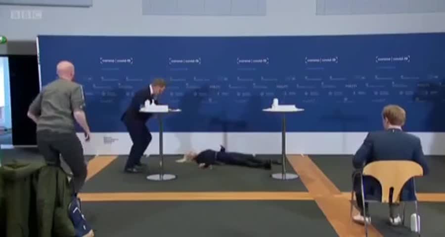 WOW WATCH what happens to a Denmark govt official on live tv after taking the vaccine .