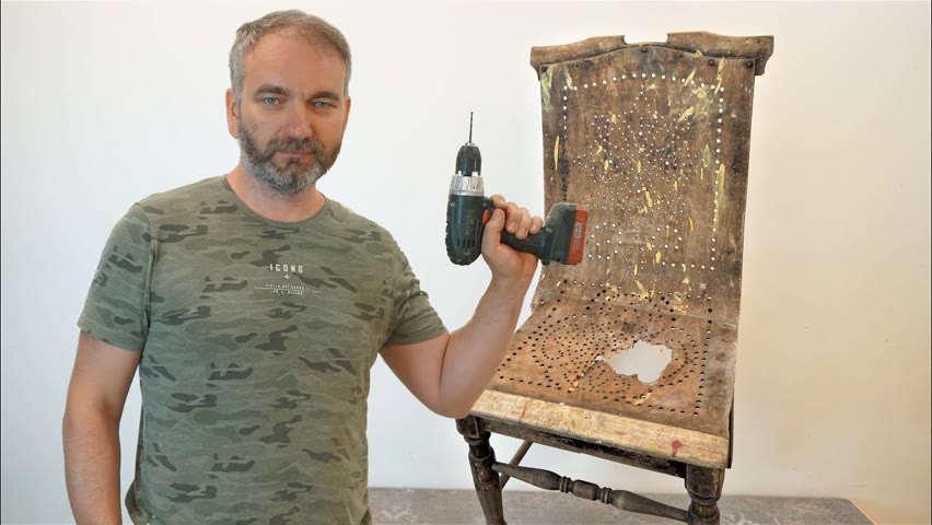 I DRILLED 600 holes to FIX that chair!