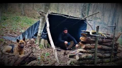 2 DAYS SOLO WINTER BUSHCRAFT CAMPING & CAMPFIRE COOKING