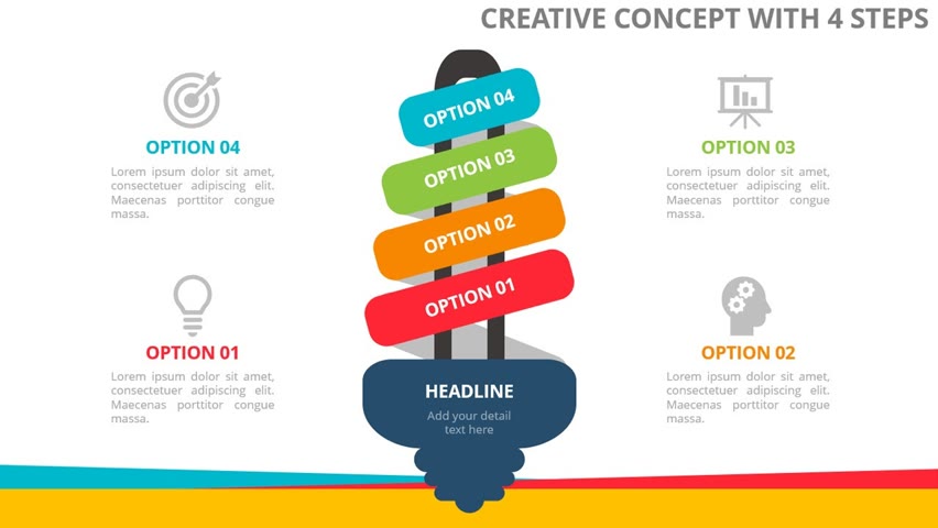 Creative Concept with 4 Step Infographic Slide in PowerPoint