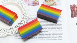 彩虹分層皂基 - melt and pour handmade soap with rainbow design - 手工皂