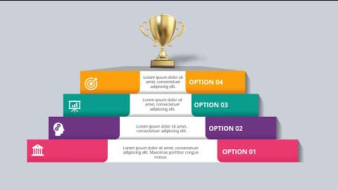 Create 4 steps with Trophy slide in PowerPoint