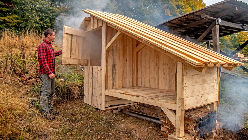 HOW TO BUILD A SMOKEHOUSE - Start to Finish Timelapse