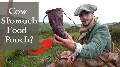 Historical Food Carry Methods- How to Make Tanned Cow Stomach Pouches- Highlander Survival Skills