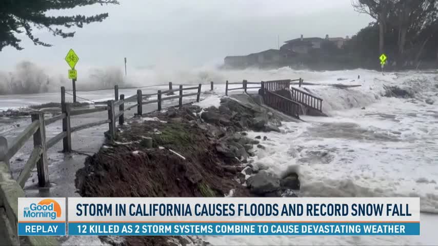 Storm in California Causes Floods and Record Snow Fall