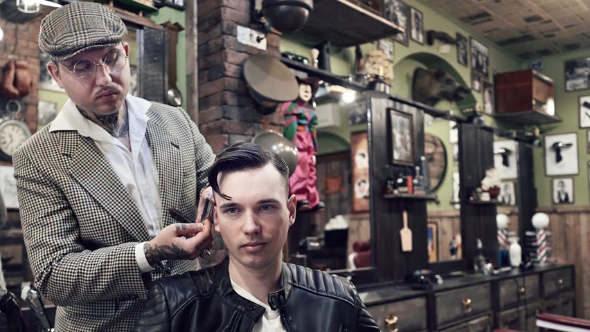 💈 ASMR BARBER - Rock ‘N’ Roll SIDE PART with a CURL