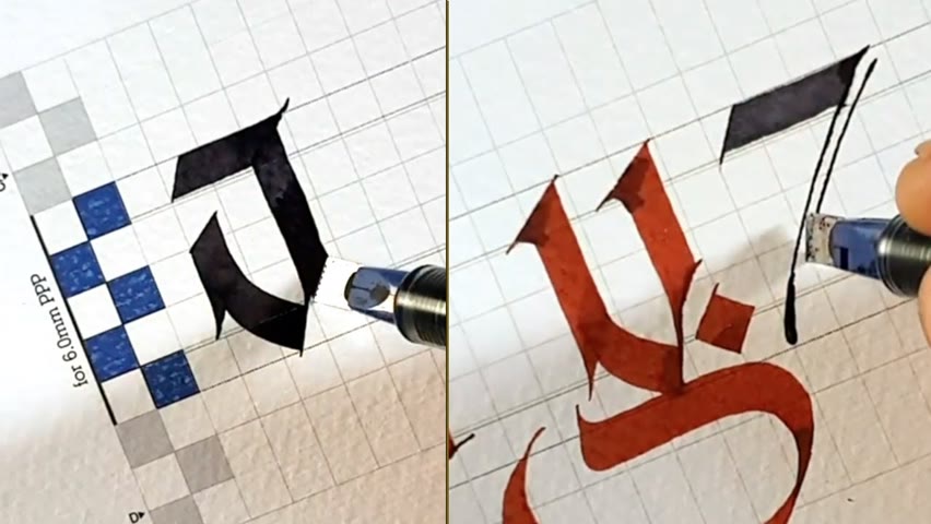 How to Write Modern Fraktur Calligraphy Alphabet | Calligraphy Masters
