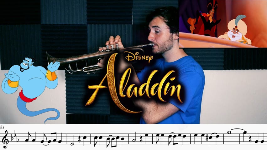 Prince Ali from Aladdin (Trumpet Play Along) With Sheet Music!