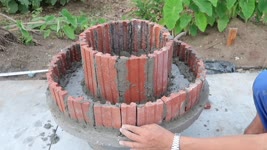 Ideas 2-Floor Pot With Cement and Brick - Designer Outdoor Cement Pot
