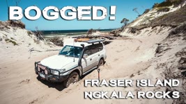Bogged in Fraser Island (pt 2) | How To Pass Ngkala Rocks | 90 Series Prado 100 Series Landcruiser