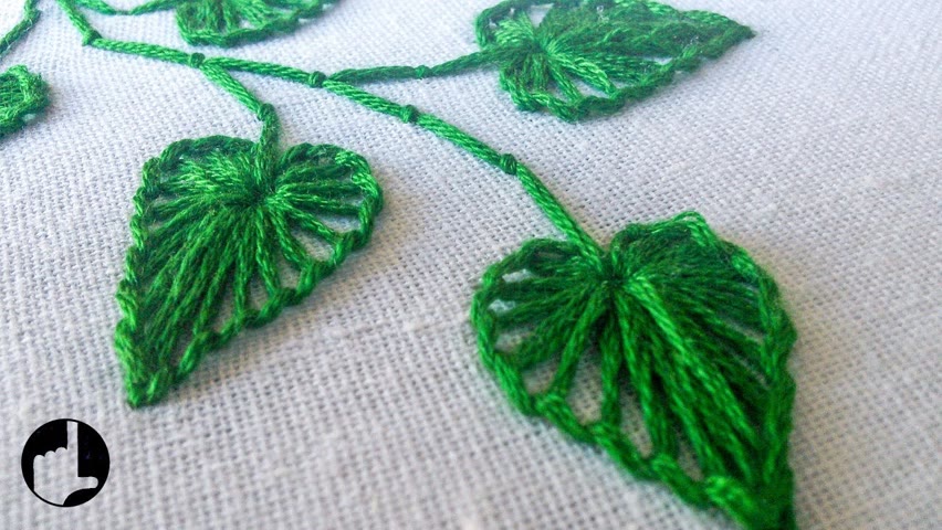 Hand Stitching |  Button Hole Stitch Leaves |  HandiWorks #27