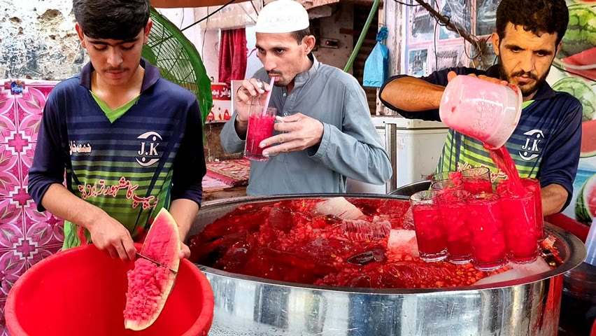 Refreshing Watermelon Juice | Summer Street Drink | 30/- Juice | Amazing Watermelon Cutting Skills