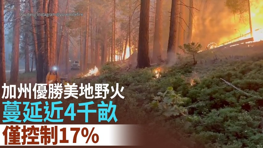 加州優勝美地野火蔓延近4千畝 僅控制17%｜今日加州