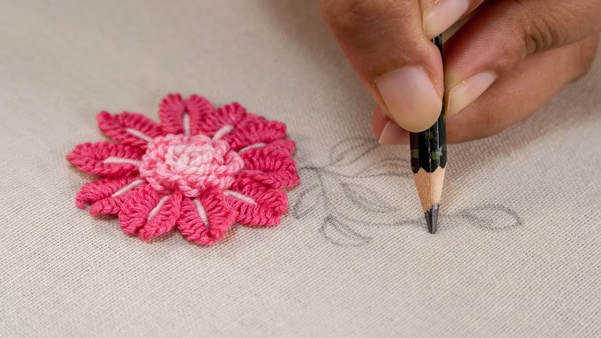 Stitch Your Cutest  Flower with Hand - RELAXING EMBROIDERY
