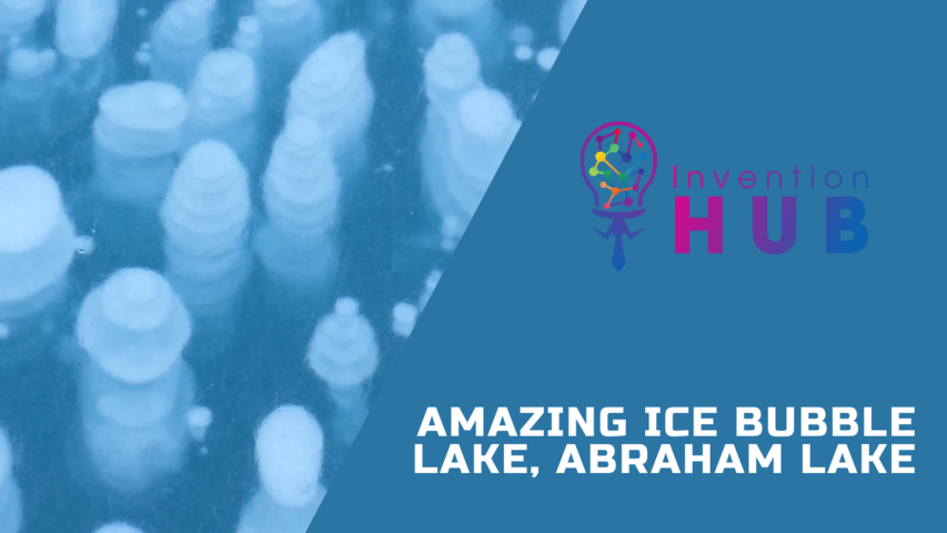 Amazing Ice bubble Lake, Abraham Lake