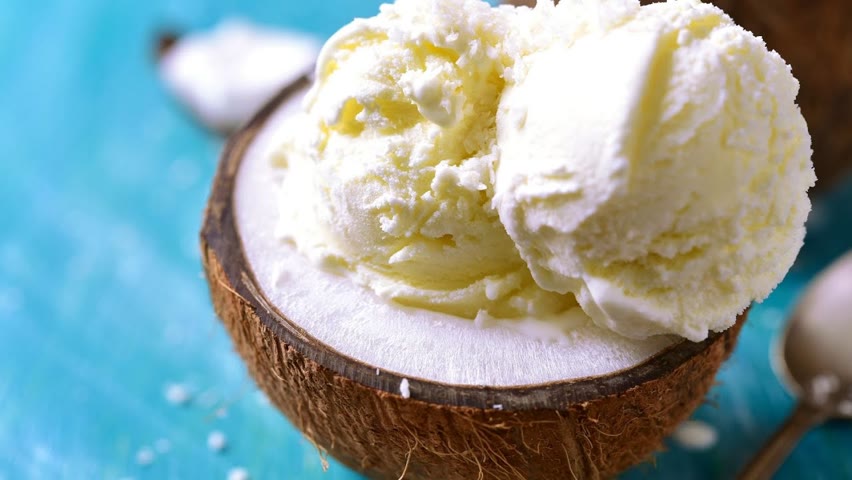 Coconut ice cream on food news tv!