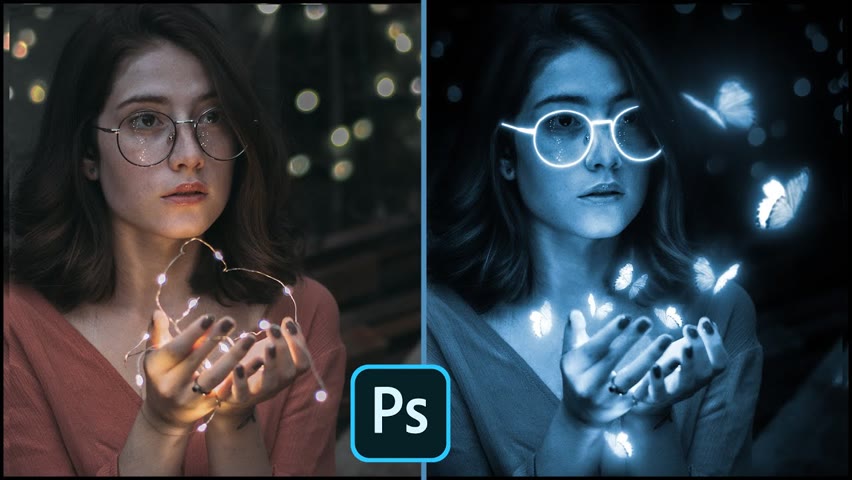 🔴 Glowing Butterfly Photoshop Tutorial