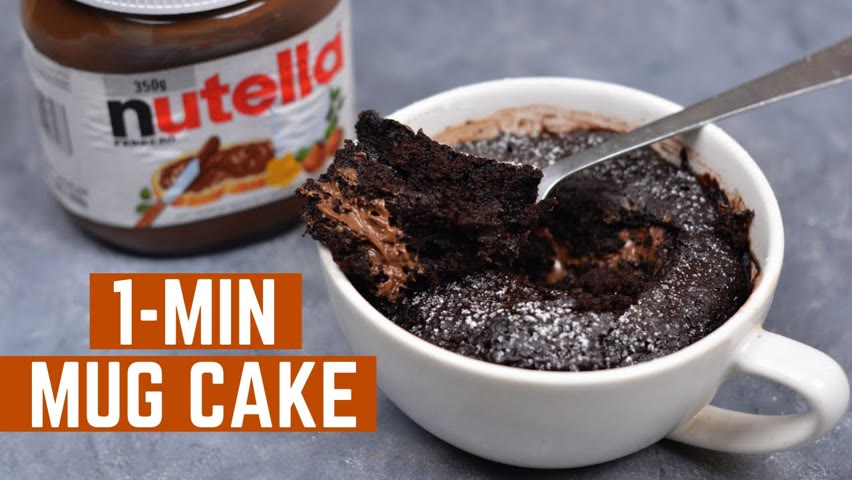 1- Minute Eggless Nutella Mug Cake in a Microwave | Mamagician