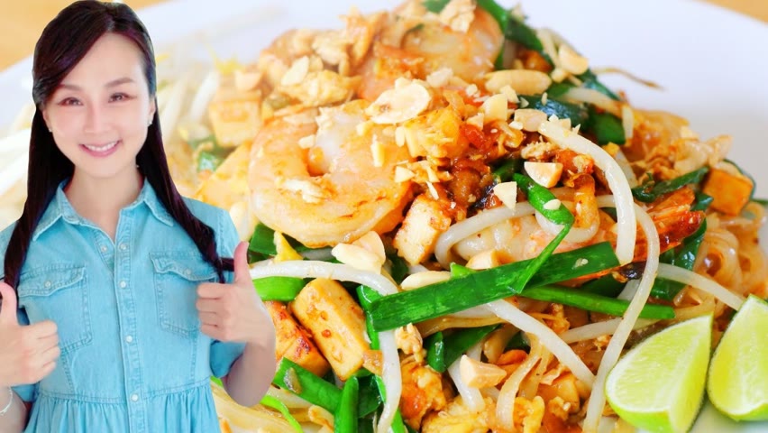 How to Cook Authentic Pad Thai, Thai Stir-Fried Rice Noodles Recipe! CiCi Li - Asian Home Cooking