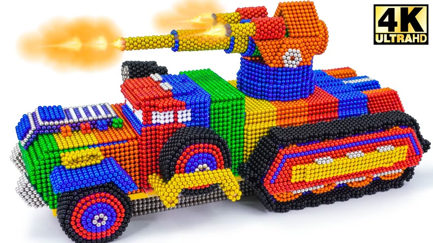 DIY - How To Make Amazing Mortar Tank from Magnetic Balls (ASMR) | Battle Tank Lego Minecraft