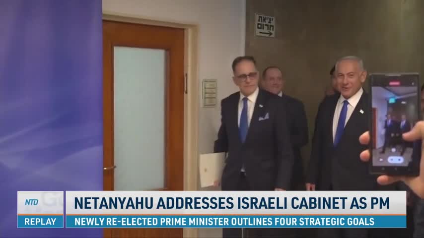 Netanyahu Addresses Israeli Cabinet as Prime Minister