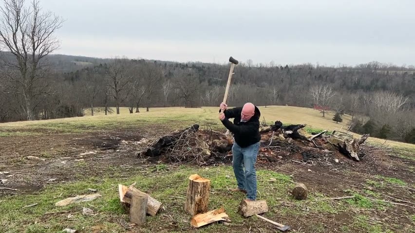 Eric "Bulldog" Deters Splitting Wood